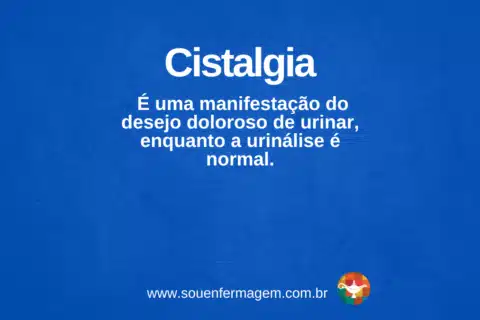 Cistalgia - termo técnico de enfermagem