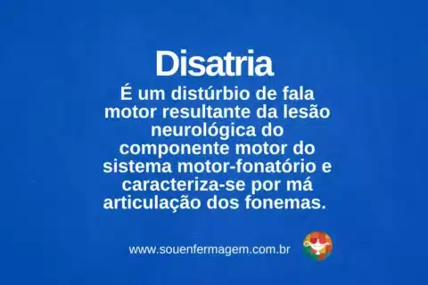Disatria - termo técnico de enfermagem