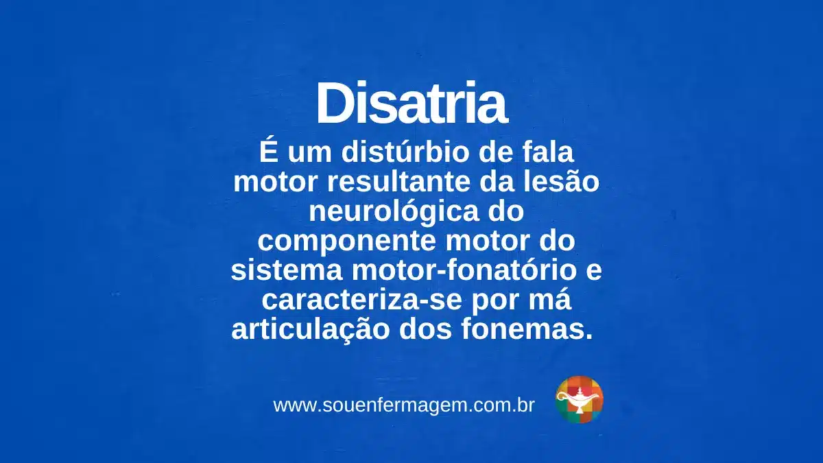 Disatria - termo técnico de enfermagem