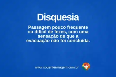 Disquesia - termo técnico de enfermagem