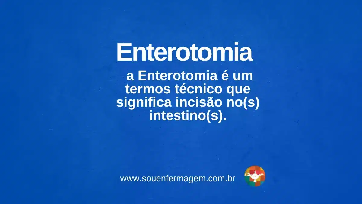 Enterotomia - termo técnico de enfermagem