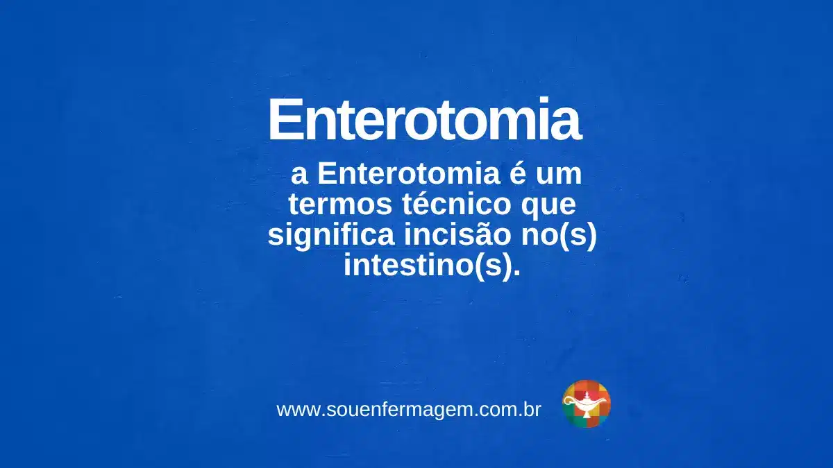 Enterotomia - termo técnico de enfermagem