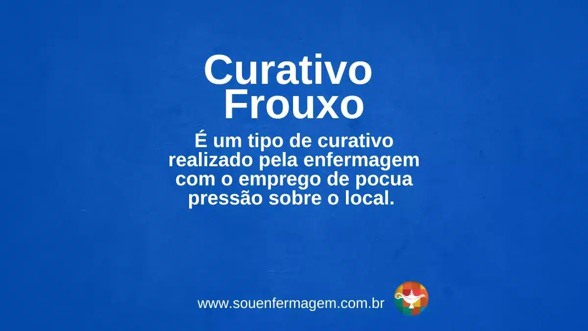 curativo frouxo - É um tipo de curativo realizado pela enfermagem com o emprego de pocua pressão sobre o local.