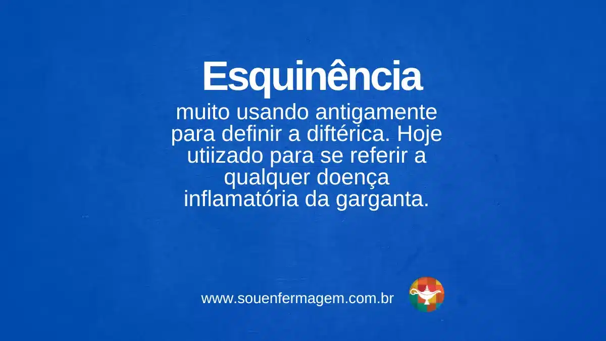 Esquinência - termo técnico de enfermagem