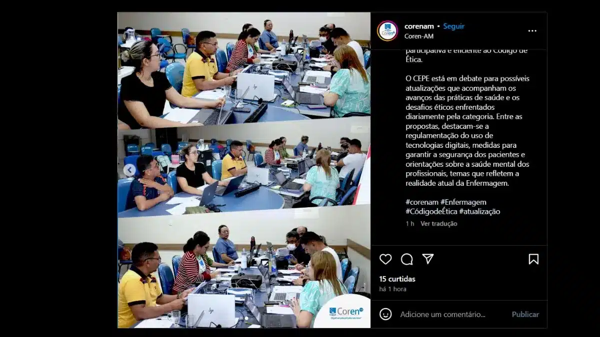 Coren-AM promove reunião para discutir atualização do Código de Ética dos Profissionais de Enfermagem