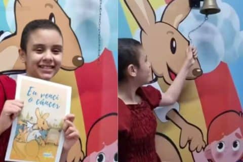 Jovem vence câncer e inspira com celebração no hospital