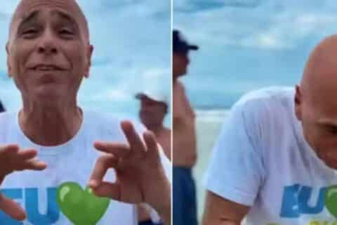 Prefeito de Guarujá bebe água do mar para provar limpeza das praias em meio a surto de virose