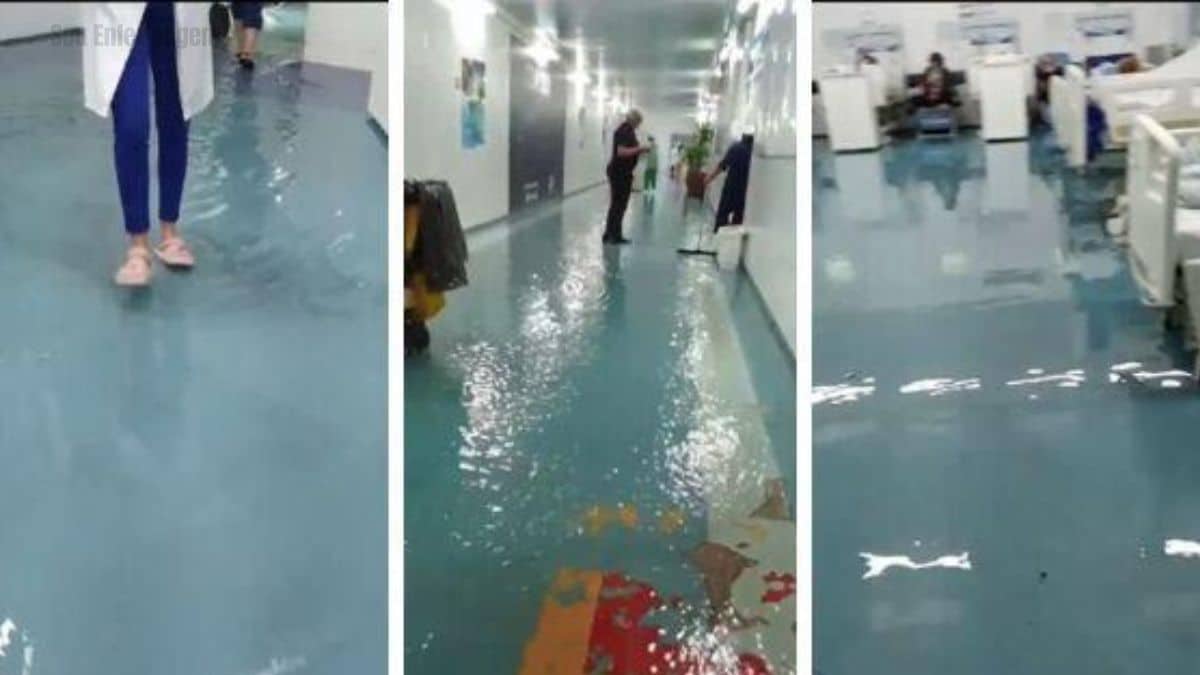 Forte chuva provoca alagamento em áreas do Hospital Metropolitano de Várzea Grande