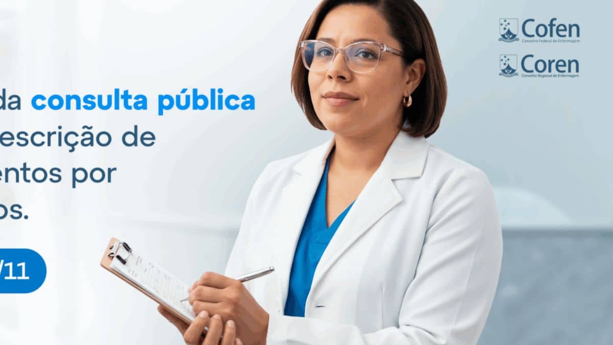 Consulta pública do Cofen propõe diretrizes para prescrição de medicamentos por enfermeiros