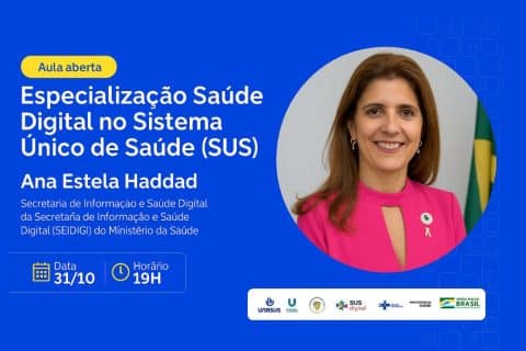 O Brasil dá mais um passo rumo à transformação digital da saúde pública. A especialização “Especialização em Saúde Digital no Sistema Único de Saúde (SUS)” foi lançada em parceria entre a UNA-SUS, a Universidade Federal do Maranhão (UFMA) e a Secretaria de Informação e Saúde Digital (SEIDIGI) do Ministério da Saúde. Acontece hoje (31) a aula inaugural.