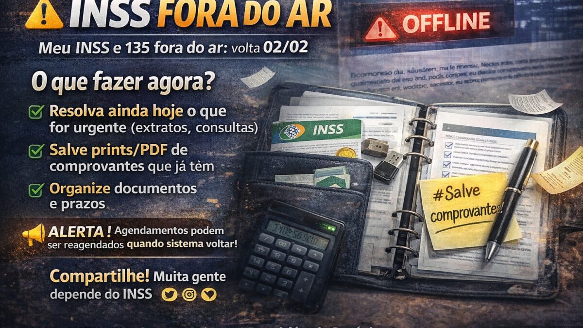 INSS fora do ar Meu INSS e telefone 135 ficam indisponíveis e atendimento volta em 2 de fevereiro