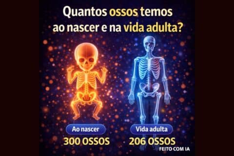 Quantos ossos temos ao nascer e na vida adulta?