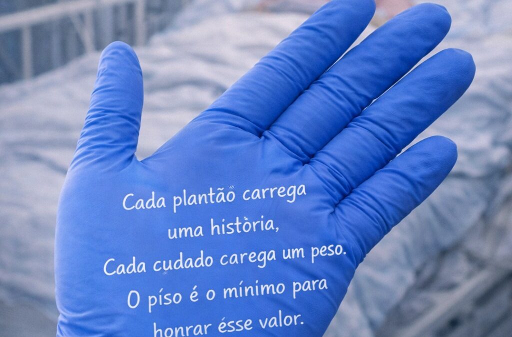 Cada plantão carrega uma história. Cada cuidado carrega um peso. O piso é o mínimo para honrar esse valor
