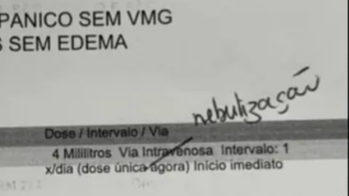 MÃE EVITA QUE ADRENALINA FOSSE ADMINISTRADA POR VIA ENDOVENOSA EM SUA FILHA