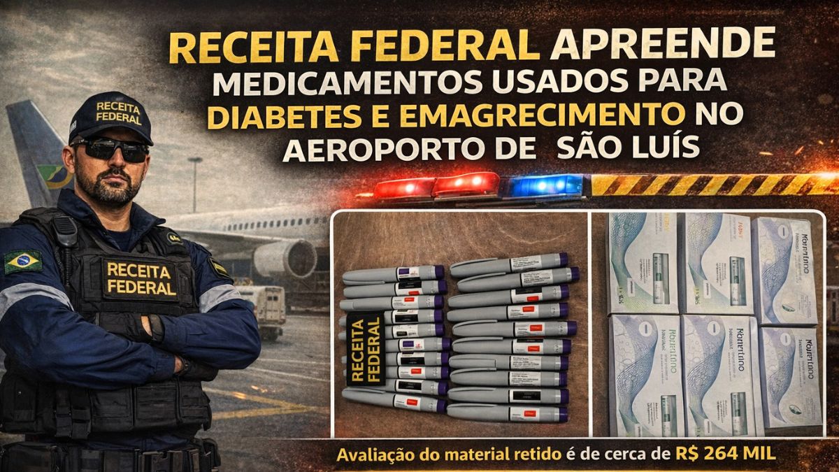 Receita Federal apreende canetas e ampolas de medicamentos usados para diabetes e emagrecimento no Aeroporto