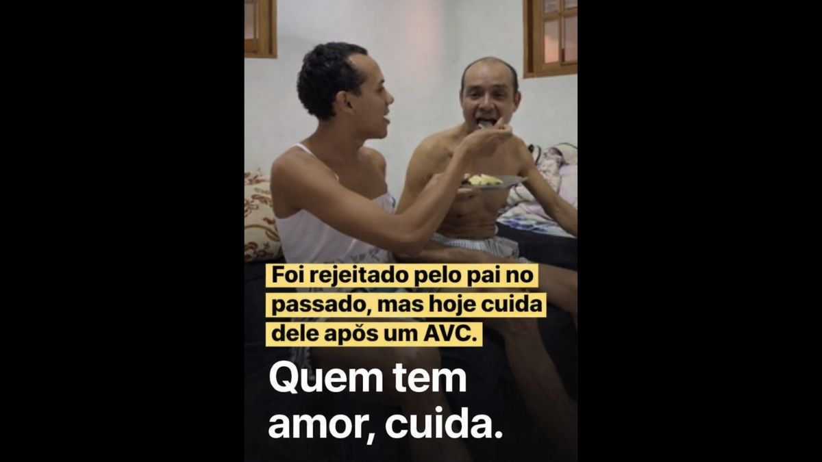 Filho que era rejeitado hoje cuida do pai com AVC “Quem tem amor, cuida.”