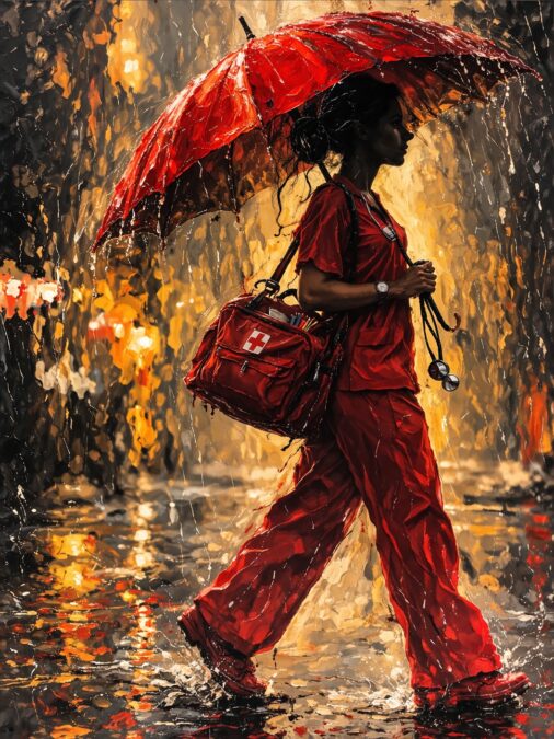 Mesmo na Chuva, Ela Não Para A Enfermagem é Movimento, Coragem e Propósito