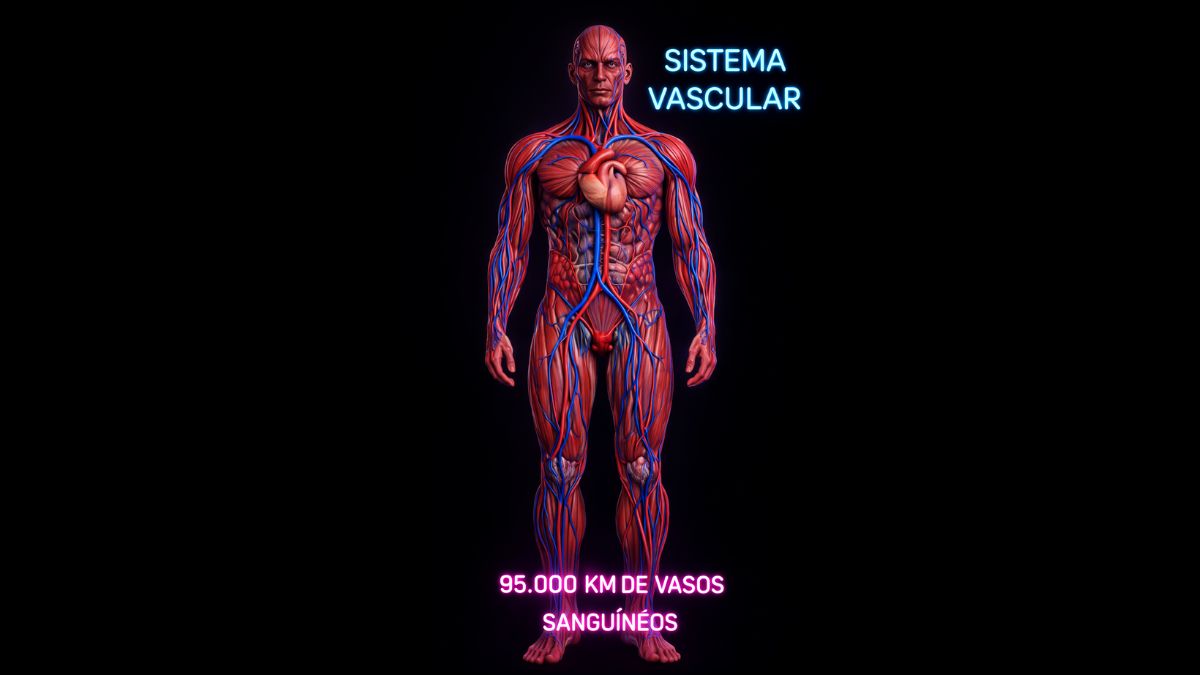 Sistema vascular humano impressiona com cerca de 95 mil quilômetros de vasos sanguíneos